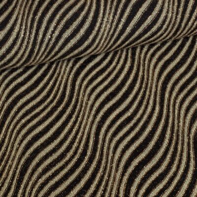 Glitter fantasy stripe fabric black gold