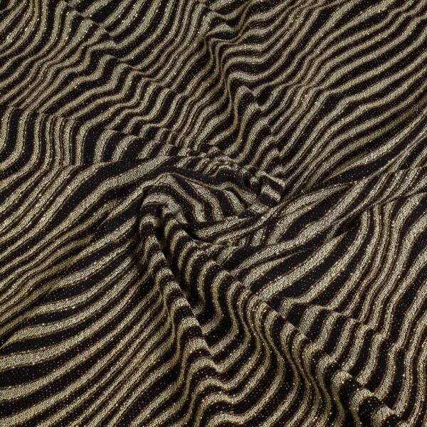Glitter fantasy stripe fabric black gold