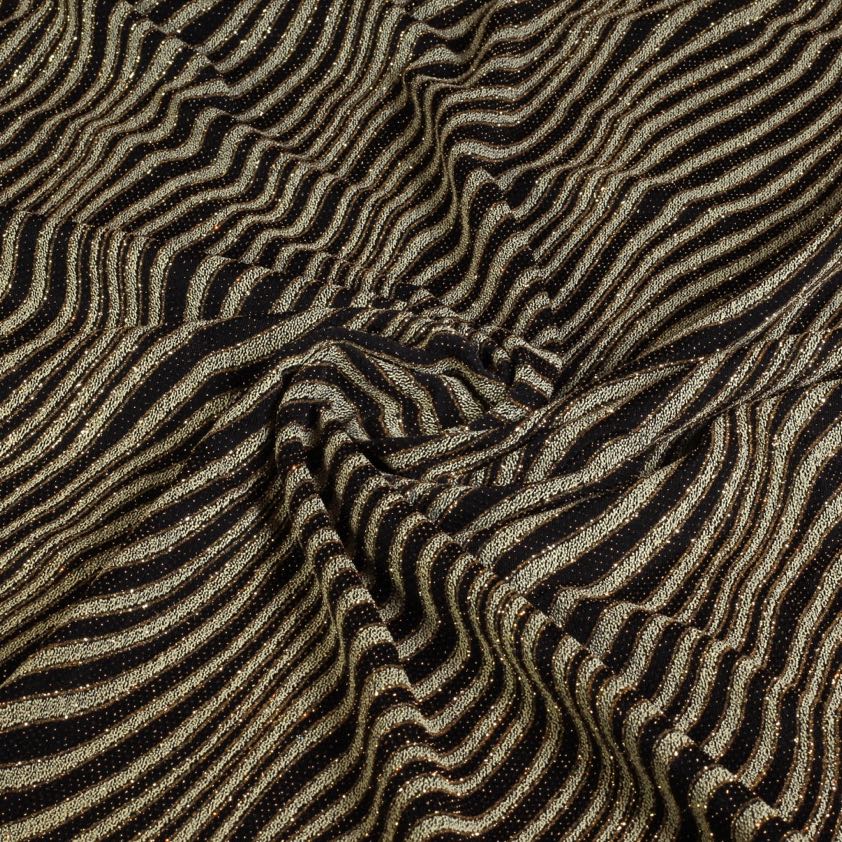 Glitter fantasy stripe fabric black gold