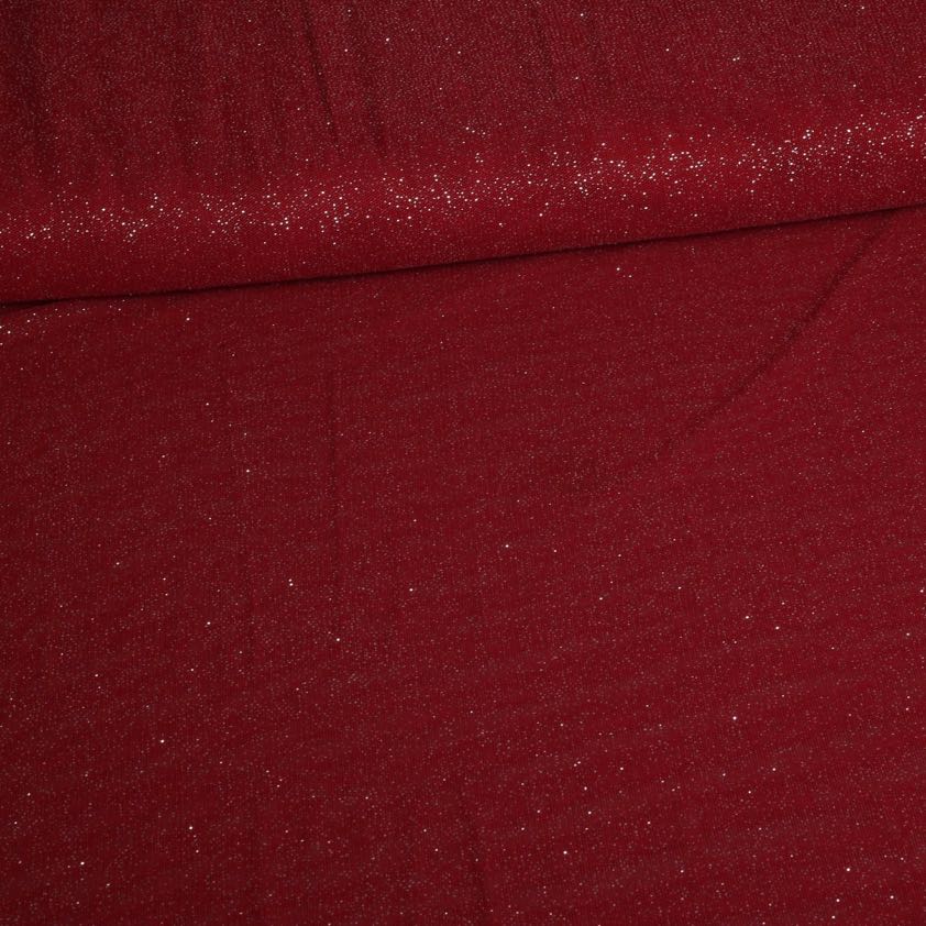 Mesh glitter fabric bordeaux