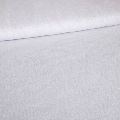 Stretch mesh glitter fabric white