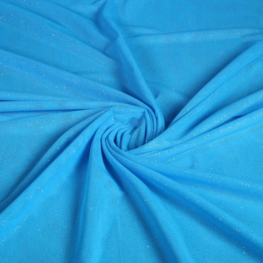 Stretch mesh glitter fabric turquoise