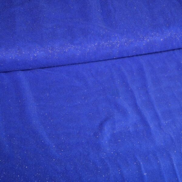 Mesh glitter fabric cobalt