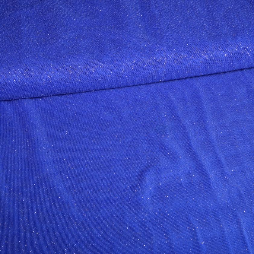 Mesh glitter fabric cobalt