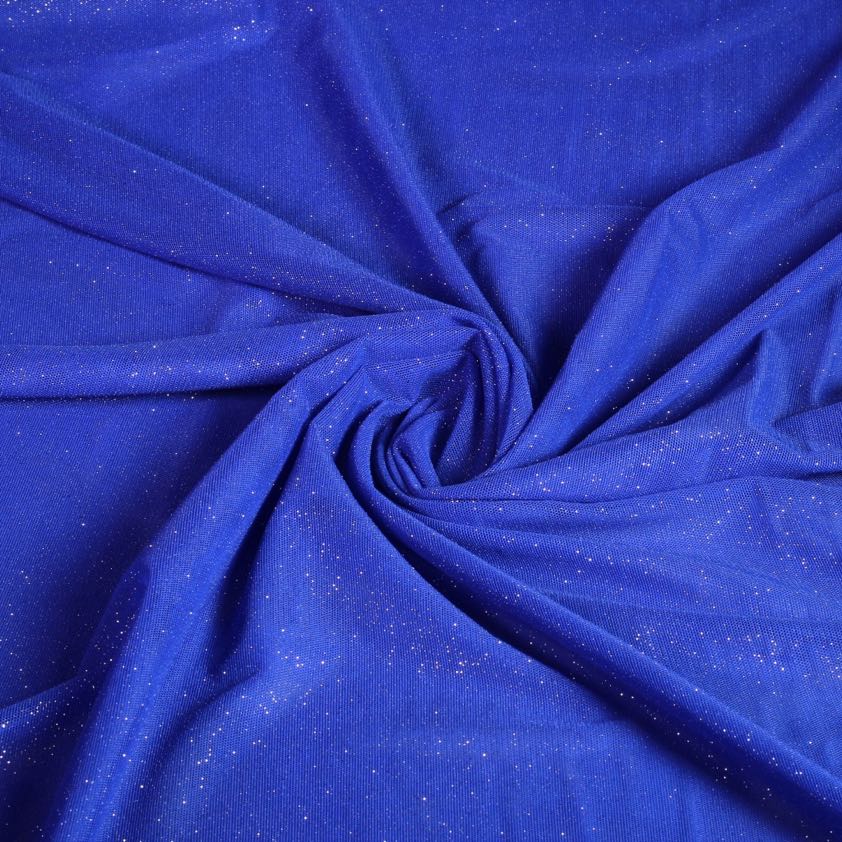Mesh glitter fabric cobalt