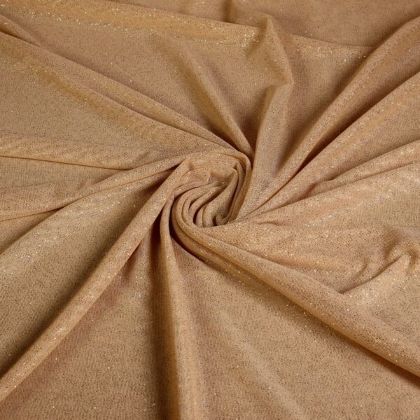 Stretch mesh glitter fabric beige