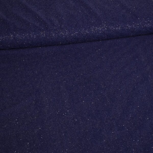 Stretch mesh glitter fabric dark blue