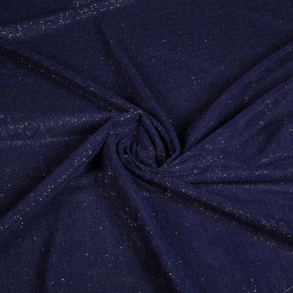 Stretch mesh glitter fabric dark blue