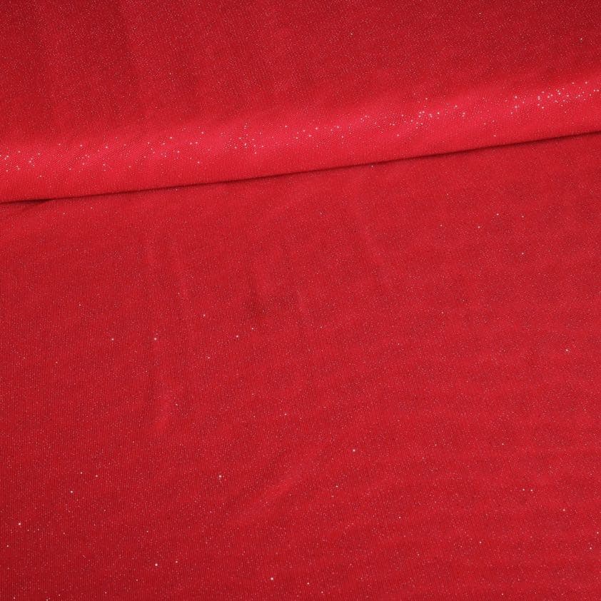 Mesh glitter fabric red