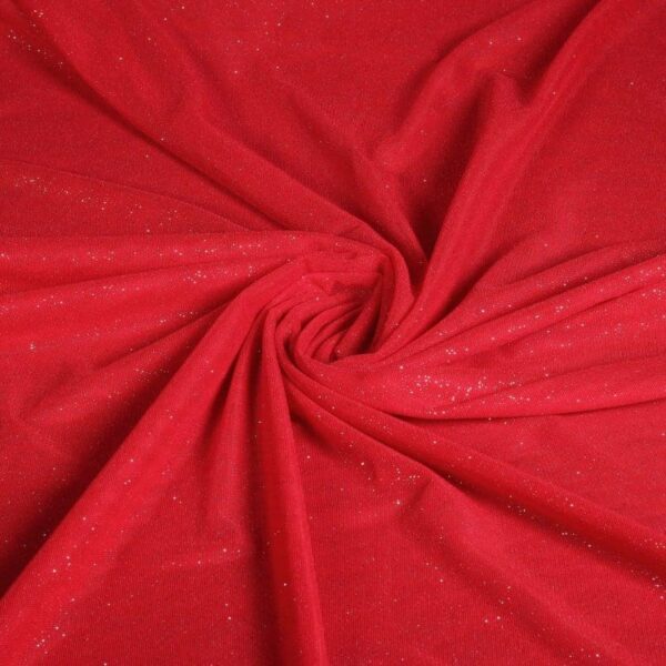 Mesh glitter fabric red