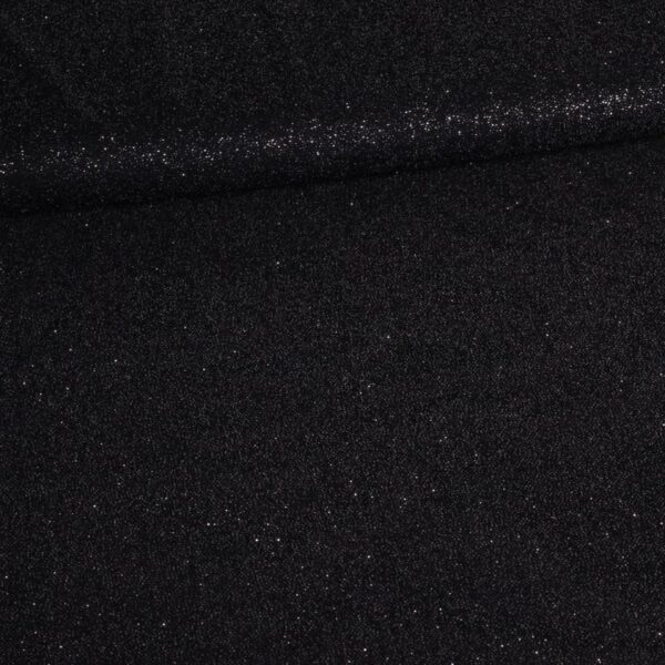 Stretch mesh glitter fabric black