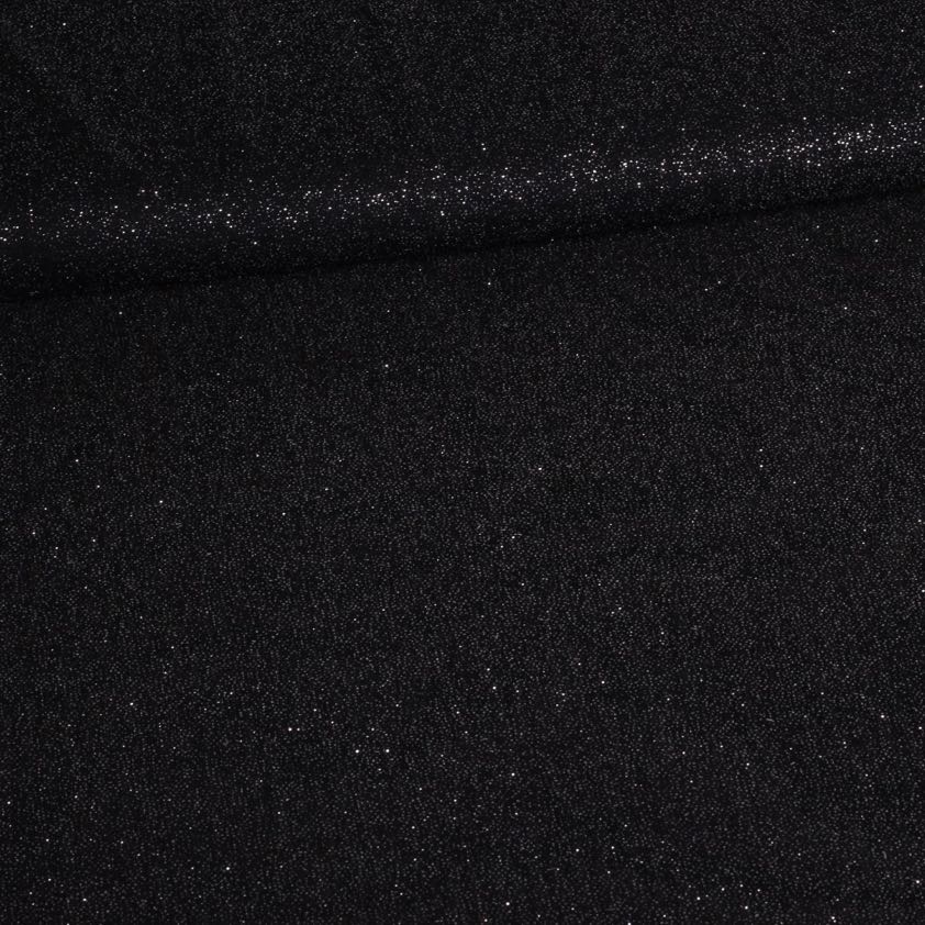 Stretch mesh glitter fabric black
