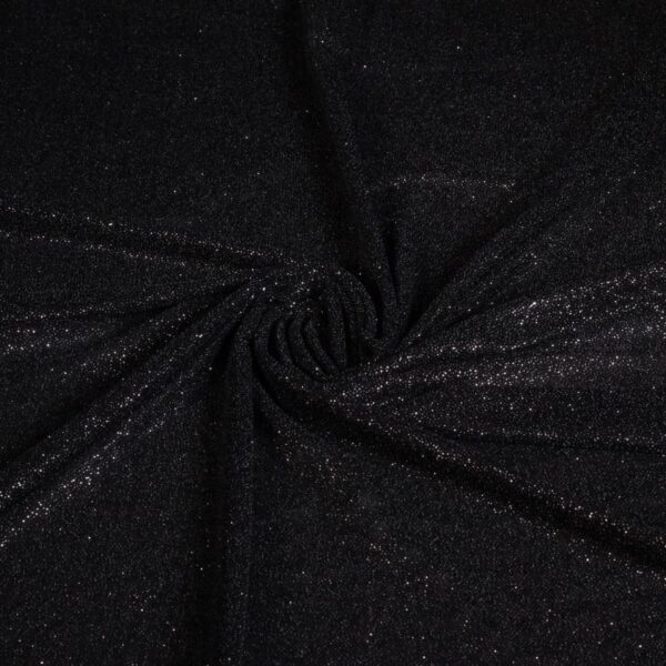 Stretch mesh glitter fabric black
