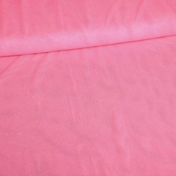 Stretch mesh glitter fabric pink
