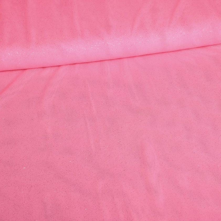 Stretch mesh glitter fabric pink