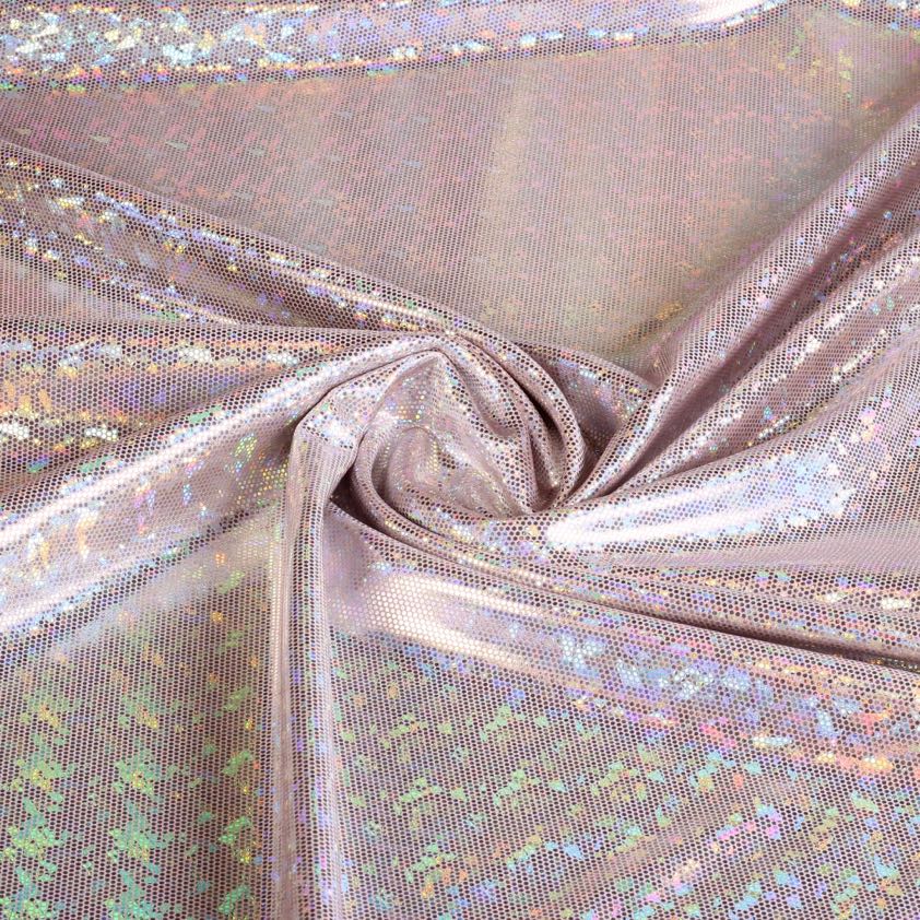 Mystique Deluxe foil hologram fabric dusty rose