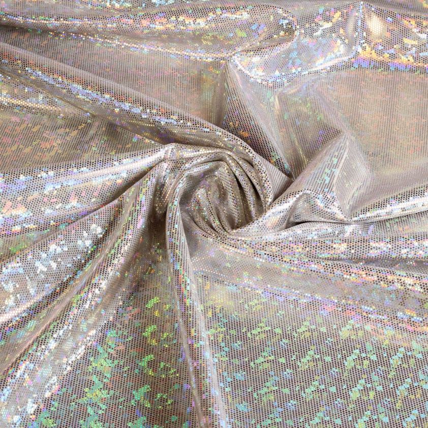 Mystique Deluxe Foil Hologram fabric ecru