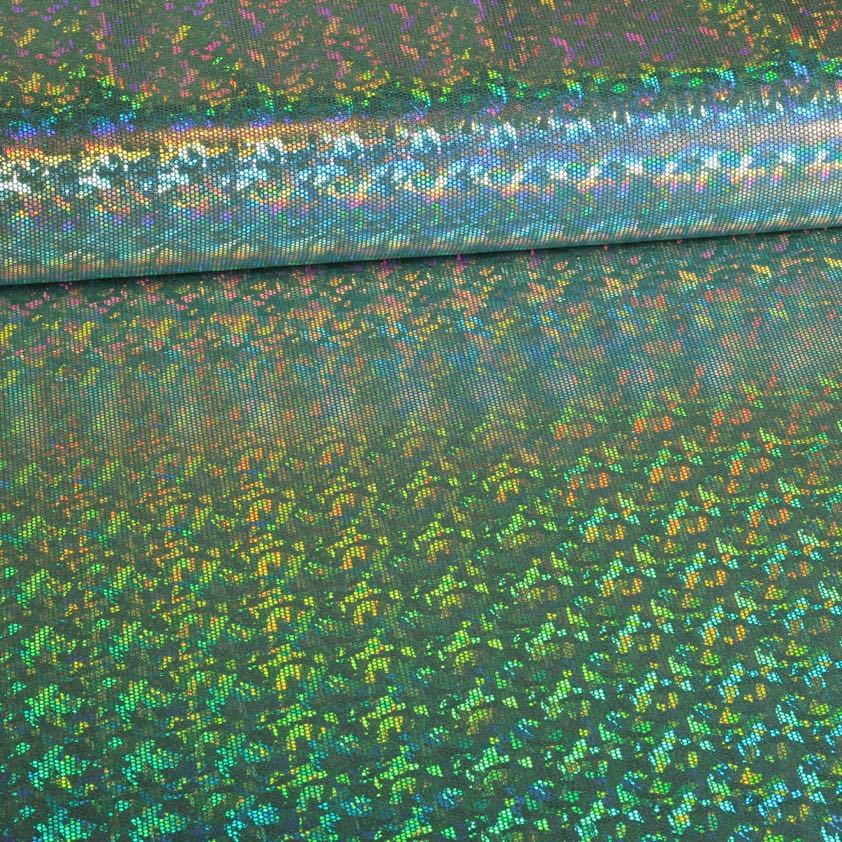 Mystique Deluxe foil hologram fabric green