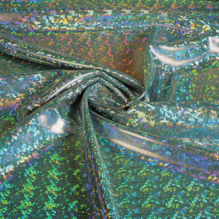 Mystique Deluxe foil hologram fabric green