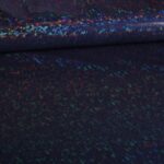 Mystique Deluxe foil hologram stof donkerblauw