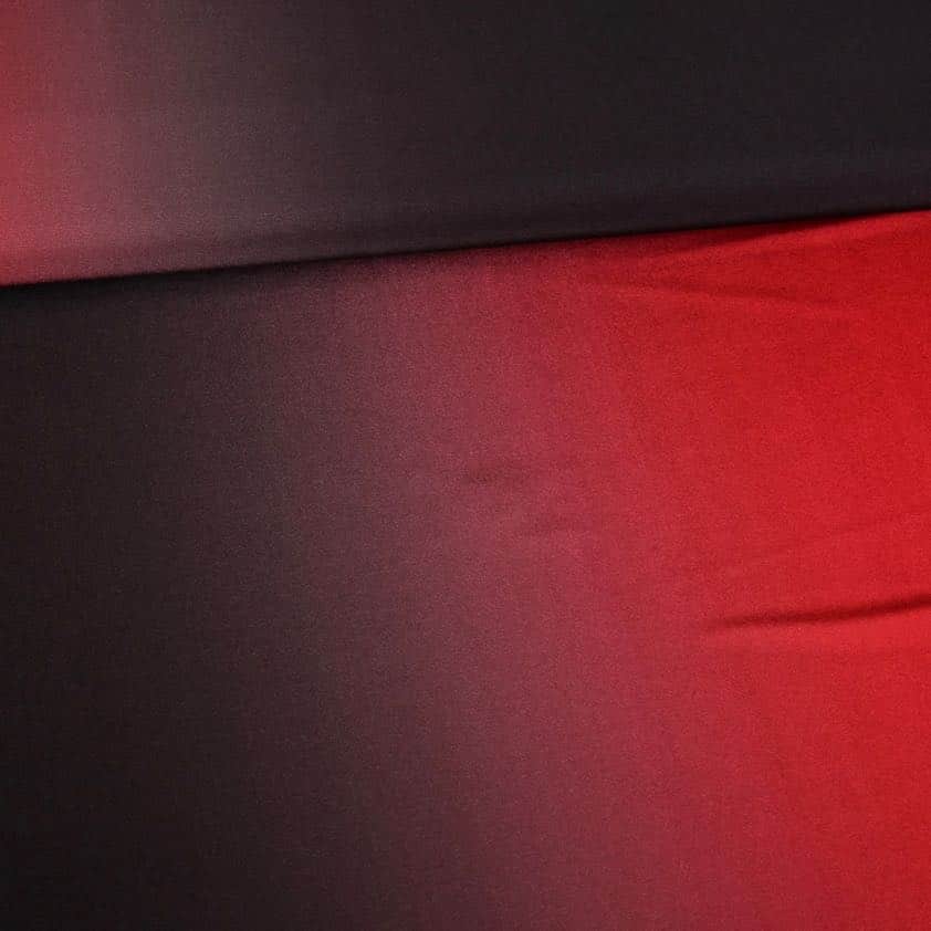 Stretch 4 Way Dance and Swimwear Fabric Ombre Red/Brown
