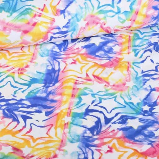 Stretch 4-way fabric star multicolor
