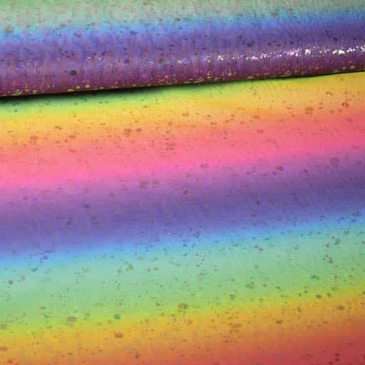 Mesh fabric rainbow hologram foil