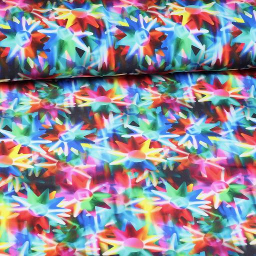 Stretch 4-way fabric fantasy flower