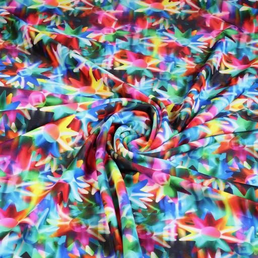 Stretch 4-way fabric fantasy flower