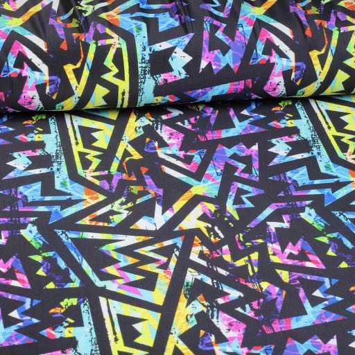 Stretch 4-way fabric abstract multicolor