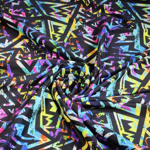 Stretch 4-way fabric abstract multicolor