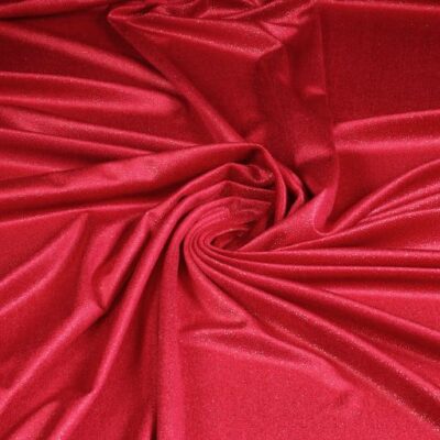 Velvet fabric silver glitter red