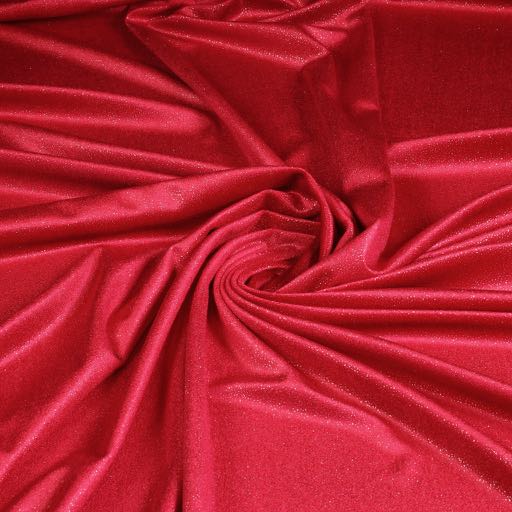 Velvet fabric silver glitter red