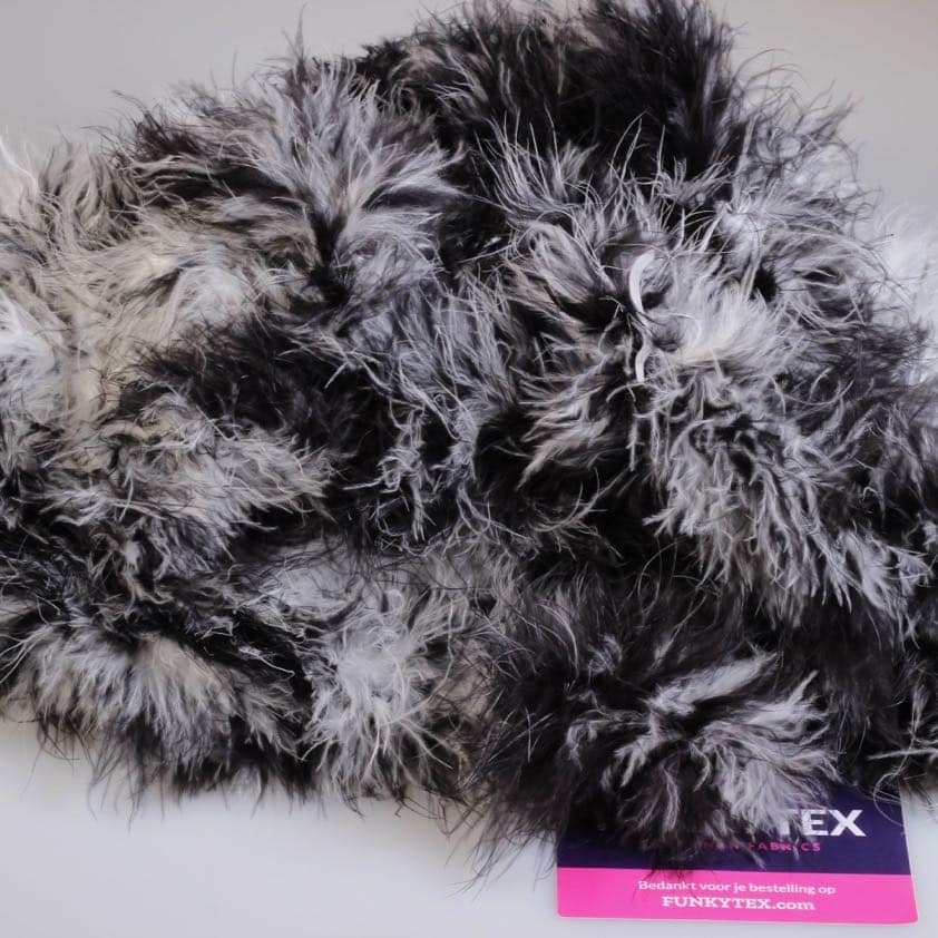 Marabou fabric black/white