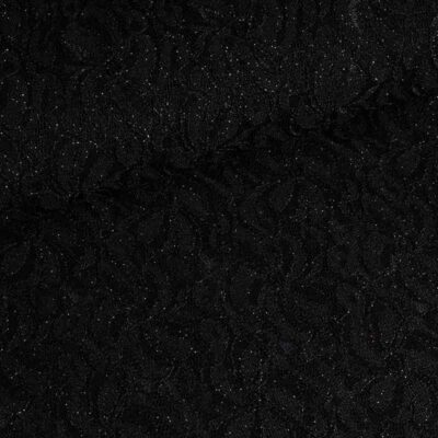 Lace fabric stretch glitter black