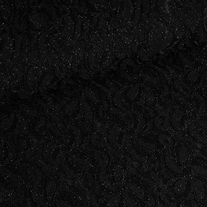 Lace fabric stretch glitter black