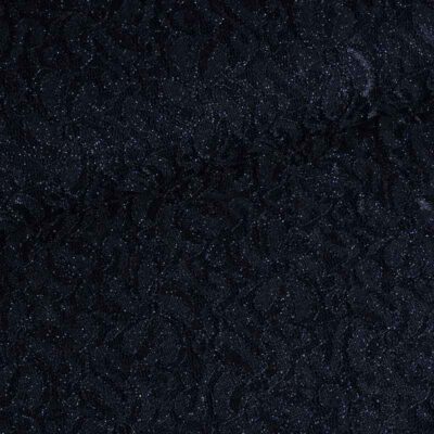 Lace fabric stretch glitter dark blue