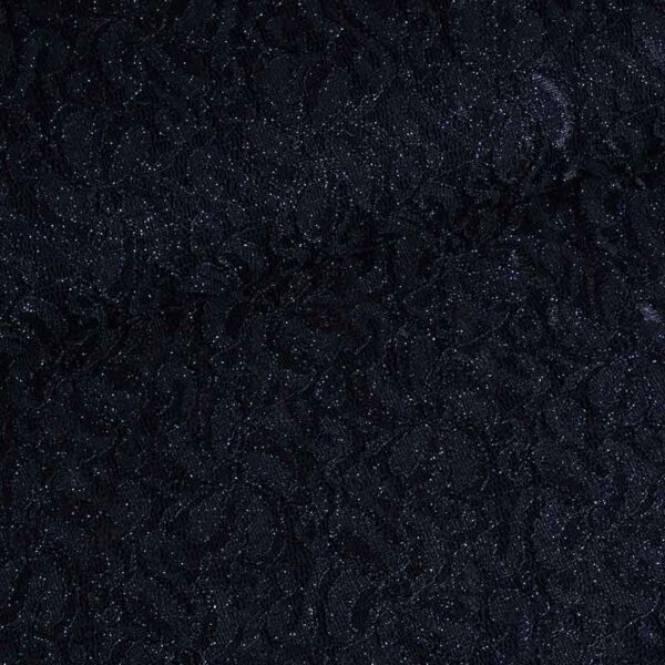 Lace fabric stretch glitter dark blue
