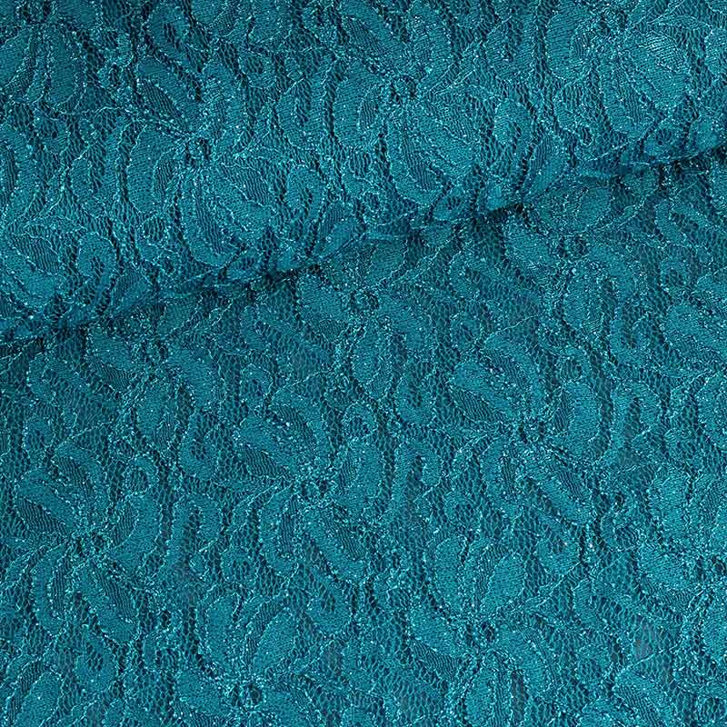 Lace fabric stretch glitter green