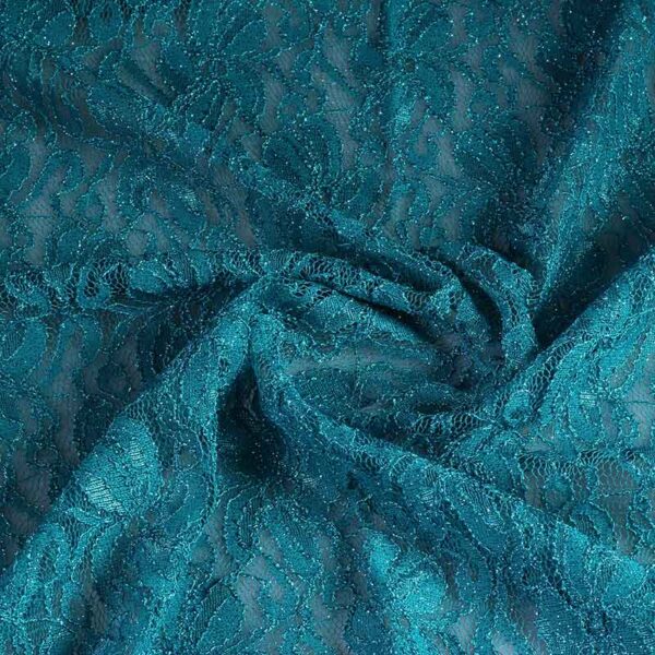 Lace fabric stretch glitter green