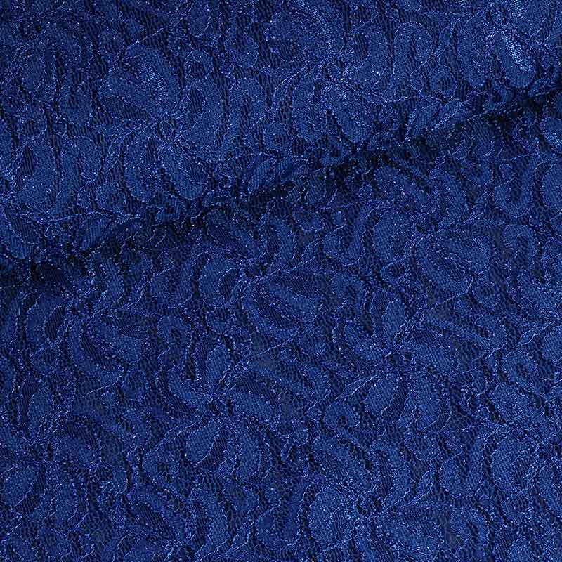 Lace fabric stretch glitter cobalt