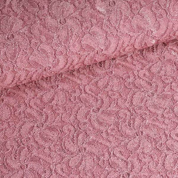 Lace stretch glitter dusty rose