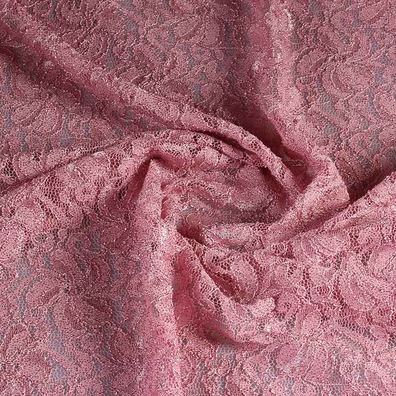 Lace stretch glitter dusty rose