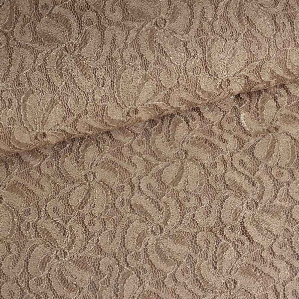 Lace stretch glitter beige