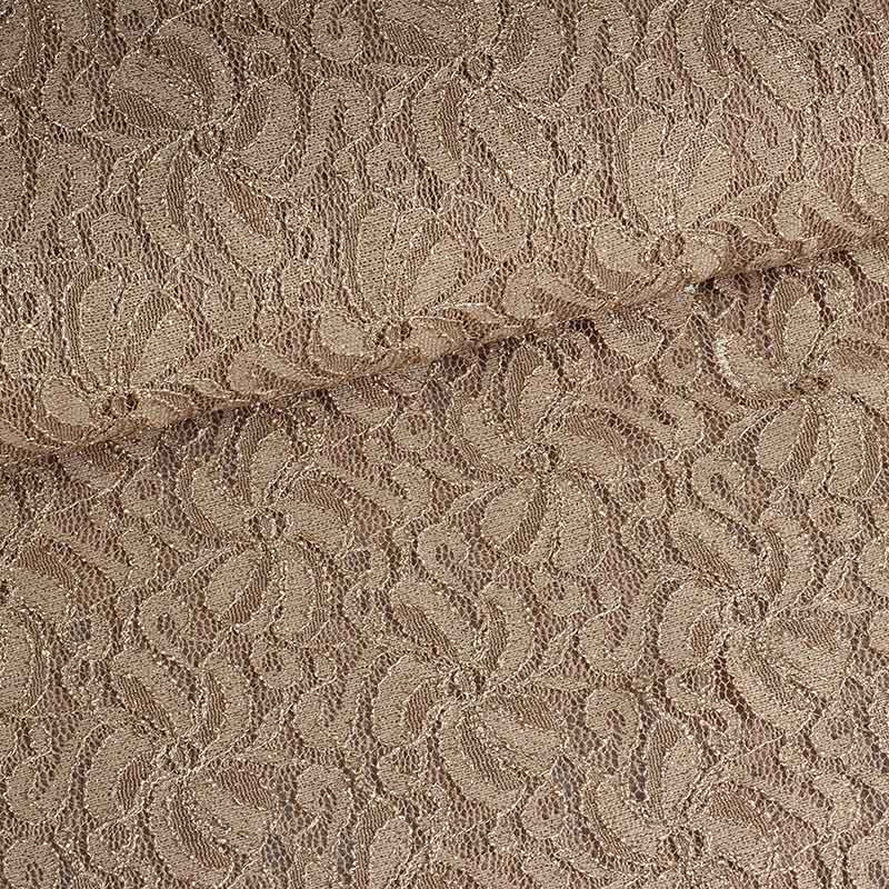 Lace stretch glitter beige
