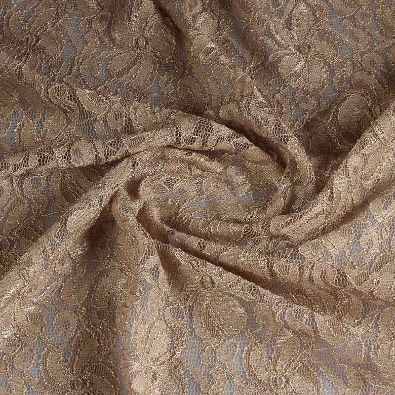 Lace stretch glitter beige