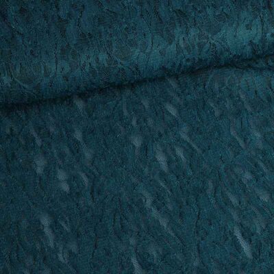 Lace fabric stretch petrol