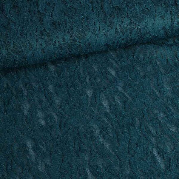 Lace fabric stretch petrol