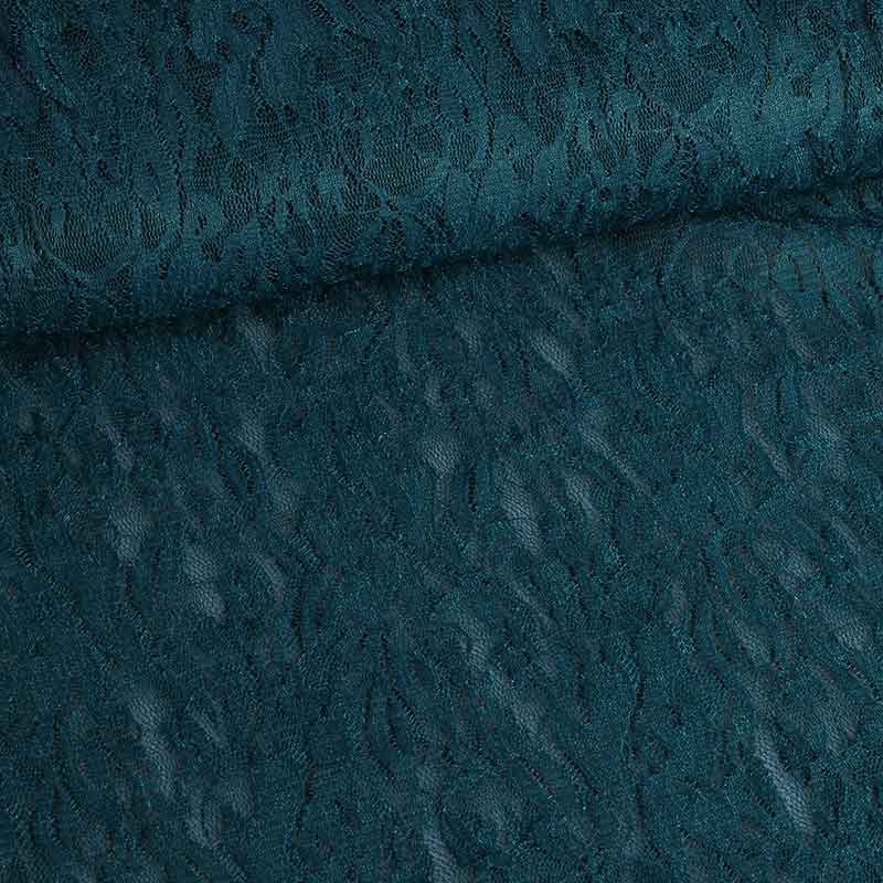 Lace fabric stretch petrol