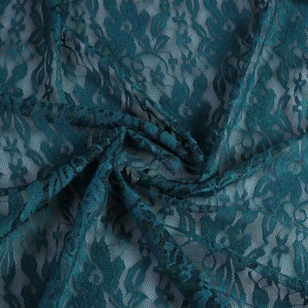 Lace fabric stretch petrol